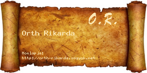 Orth Rikarda névjegykártya